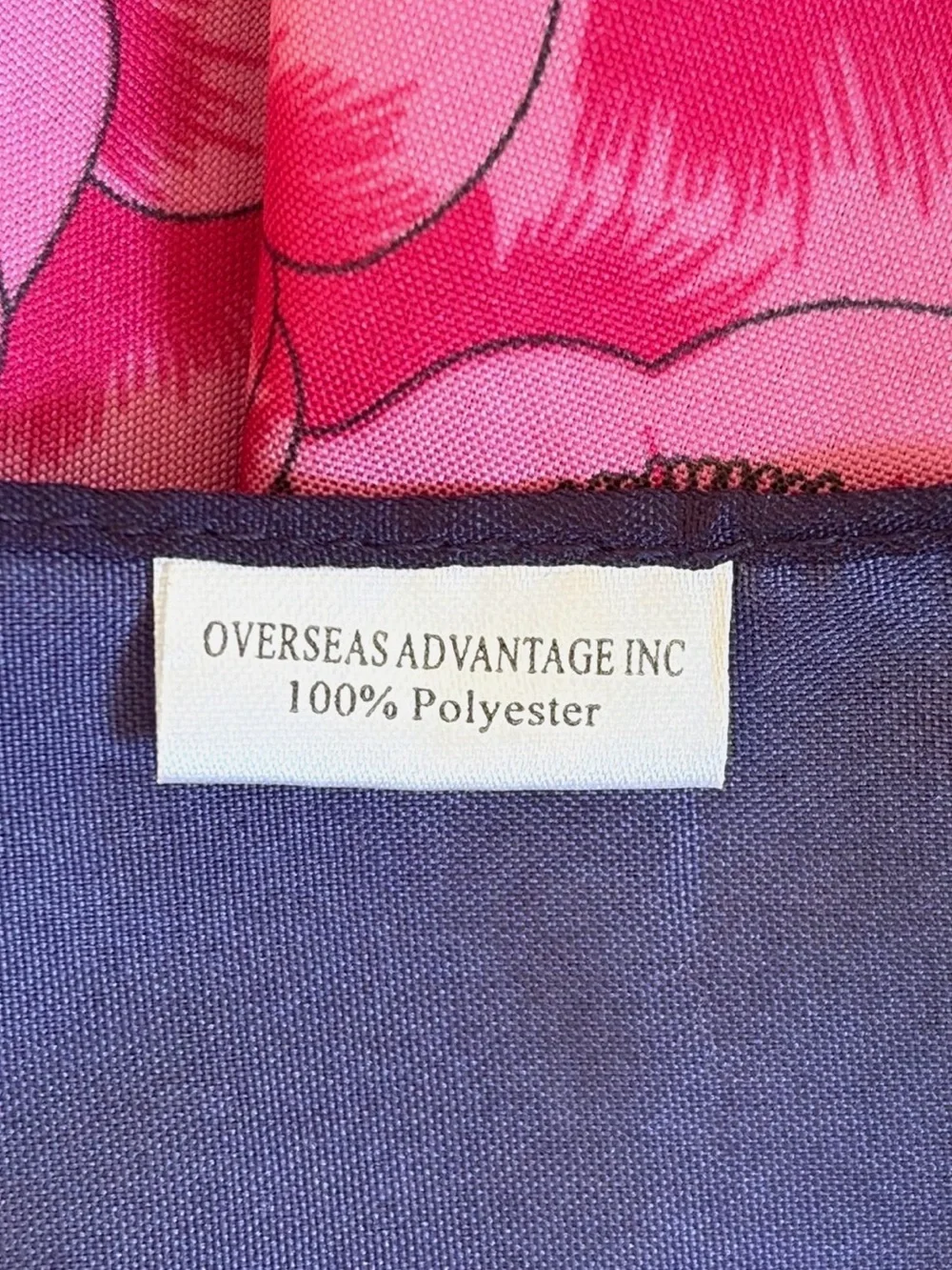Floral Square Scarf Pink Navy Botanical 27 x 27 Rose Hydrangea Lily
